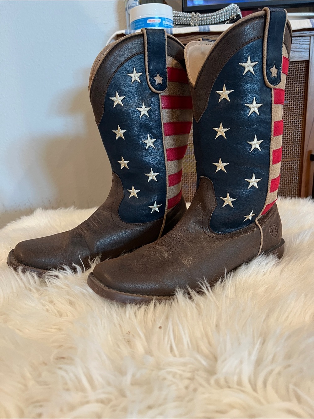 Roper Big Kids Square Toe American Patriot Boots